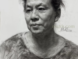 中老年妇女素描头像步骤分析